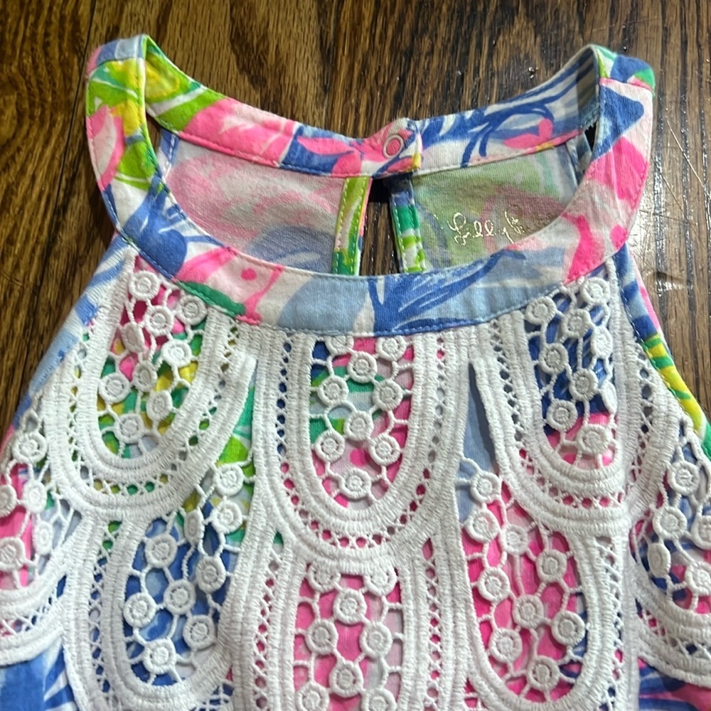 Lilly Pulitzer Mini Pearl Romper Large (8-10) Multi Havana Cocktail print - Picture 4 of 9